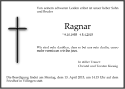 Ragnar - Traueranzeigen
