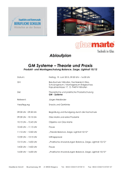 Ablaufplan GM Systeme – Theorie und Praxis