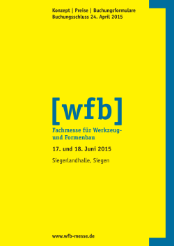 Fachmesse für Werkzeug- und Formenbau 17. und 18. Juni 2015