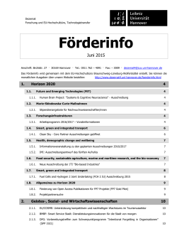Förderinfo 2015-06 - Dezernat 4 Forschung und EU