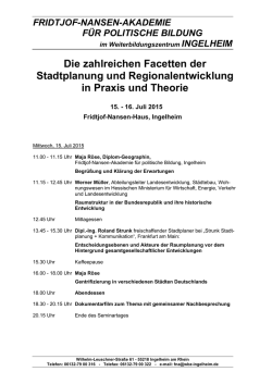 Die zahlreichen Facetten der Stadtplanung und