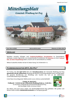 Mitteilungsblatt der Gemeinde Windhaag bei Perg vom 18. März 2015
