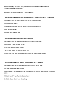 Info Besetzung Foren - und Gartenbauwissenschaften
