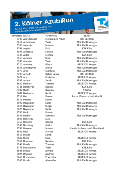 NUMMER NAME VORNAME TEAM 3707 Abu-Hantash