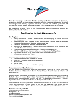 Bereichsleiter Contract & Workwear m/w
