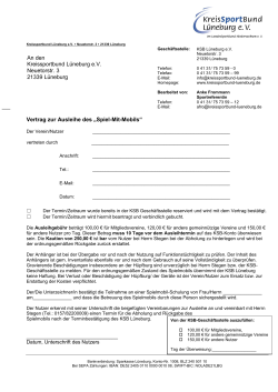 Vertrag zur Ausleihe - Kreissportbund Lüneburg