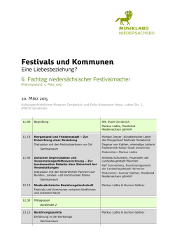 Festivals und Kommunen - Musikland Niedersachsen