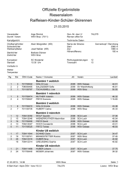 Offizielle Ergebnisliste Nachholbewerb