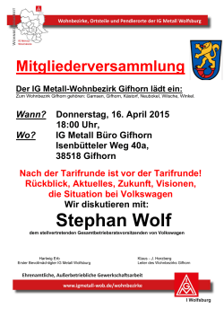 Stephan Wolf - IG Metall Wolfsburg