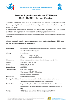 Inklusive Jugendsportwoche des BVS Bayern 23.05.