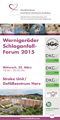 Wernigeröder Schlaganfall- Forum 2015