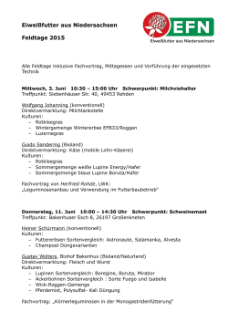 EFN Feldtage 2015 weitere Informationen