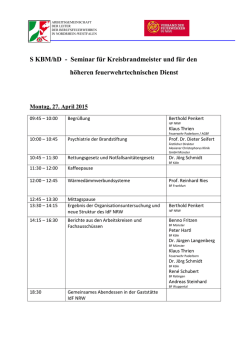 S KBM/hD - Seminar für Kreisbrandmeister und für den höheren