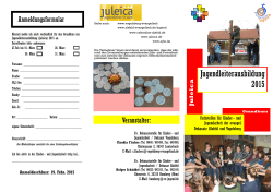 Flyer Jugendleitercard (JULEICA) 2015