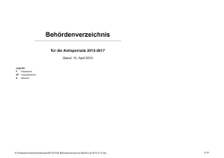 Behördenverzeichnis 2013 - 2017