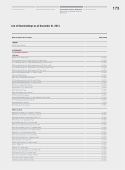 List of shareholdings MAN Group, see Annual Report pp