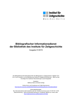 Bibliografischer Informationsdienst 01/2015