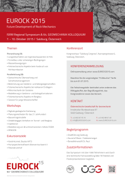 Symposium-Poster - EUROCK 2015, Salzburg, Austria