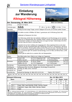 Albisgrat - Höhenweg - Senioren-Wandergruppe