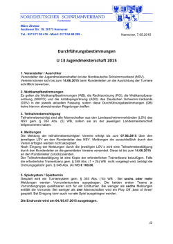 Durchf&uuml;hrungsbestimmungen U 13 - 2015