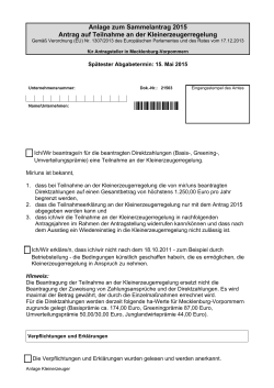 Anlage Kleinerzeuger 2015 - Dienstleistungsportal Mecklenburg