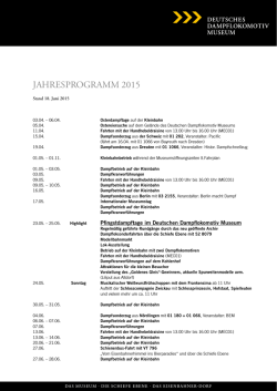JAHRESPROGRAMM 2015 - Deutsches Dampflok Museum
