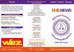 DHB Minden Programm 2. Halbjahr 2015