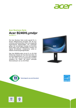Datenblatt Acer B246HLymdpr UM.FB6EE.011 deutsch