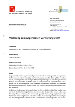 Ankündigung der Vorlesung  - Professur für Öffentliches Recht