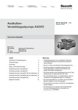 Axialkolben- Verstelldoppelpumpe A20VO