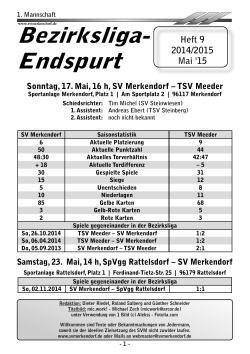 Mai 2015 - SV Merkendorf