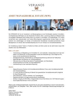 ASSET MANAGER REAL ESTATE (M/W)