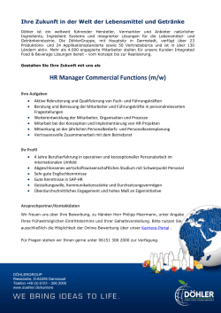HR Manager Commercial Functions (m/w) - DGFP