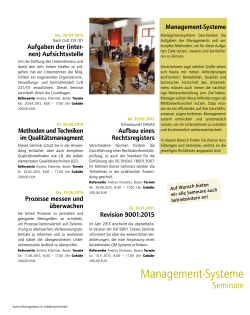 Übersicht Ausbildungen Management-Systeme 2015