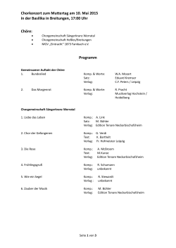 Programm - Chorgemeinschaft S&auml;ngerkranz Werratal