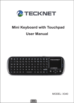 User Manual Mini Keyboard with Touchpad
