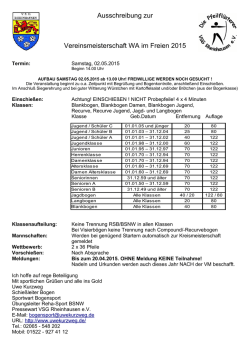 Ausschreibung zur Vereinsmeisterschaft WA im Freien 2015