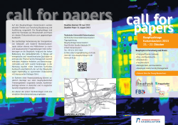 call for papers - Bauphysiktage 2015