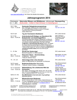 Jahresprogramm 2015