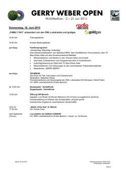 Donnerstag, 18. Juni 2015