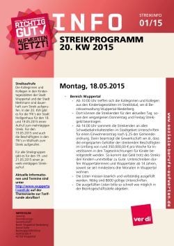 streikprogramm 20. kw 2015 - ver.di | Bezirk Wuppertal
