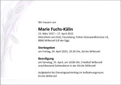 Marie Fuchs-Kälin - Kath. Pfarrei Einsiedeln