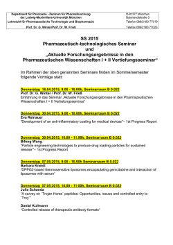 Institut f&uuml;r Pharmazie - Zentrum f&uuml;r Pharmaforschung