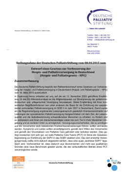 DPS Stellungnahme zum Referentenentwurf des HPG