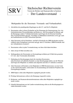 SRV-Merkpunkte zur Dezernatsarbeit