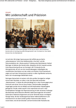 (L\366rrach: Mit Leidenschaft und Pr\344zision - L