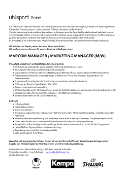 marcom manager / marketing manager (m/w)