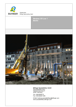Neubau U5 Los 1 Berlin - Bilfinger Spezialtiefbau GmbH
