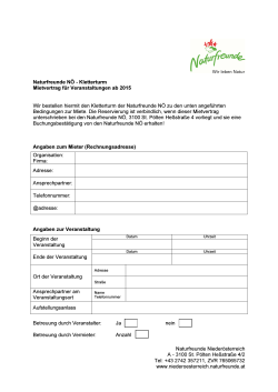 Mietvertrag Kletterturm - Naturfreunde Niederösterreich