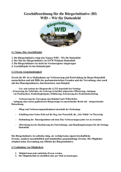 Geschäftsordnung für die Bürgerinitiative (BI) WfD – Wir für Dattenfeld
